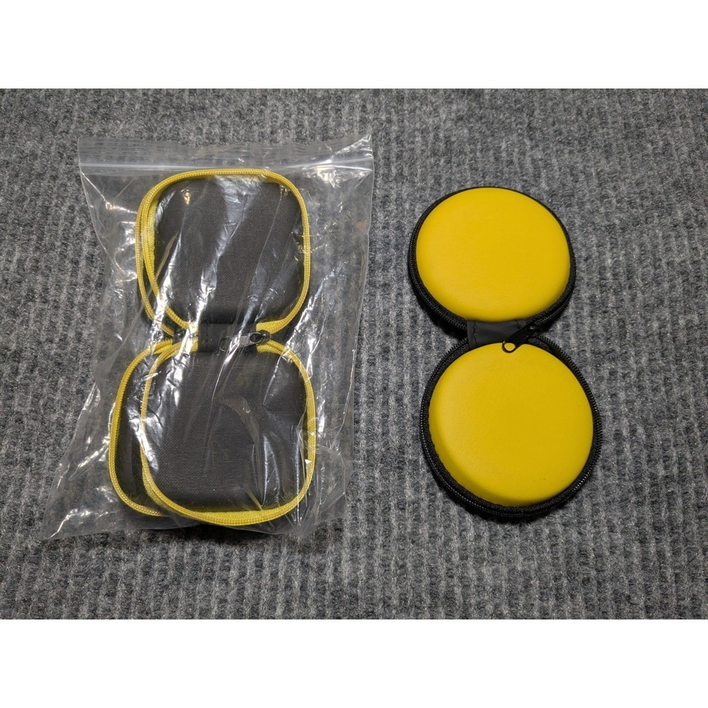 Ear Bud Zippered Cases Black And Yellow 3‎ Cases
